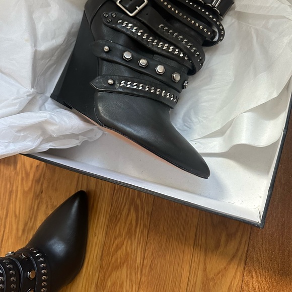 LAMB wedge biker boots **RARE - Picture 4 of 7